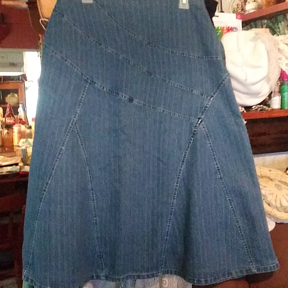 W34 L31 Cato Gorgeous Stripe Jean Skirt